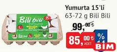 BİLİ BİLİ YUMURTA 15'Lİ 63-72 G fiyat ve kampanya bilgisi